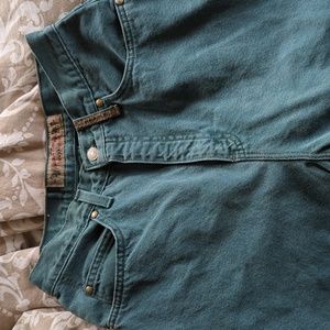 Vintage Levi's Series 900 Beige Tab Teal High Waisted Jeans